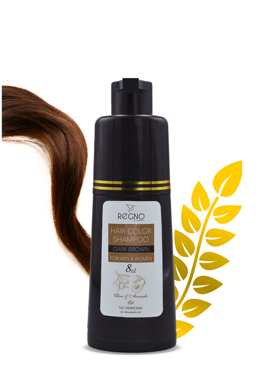 Hair Color Shampoo - Natural Black & Dark Brown - Sulphate & Ammonia Free (≈200ml) | Regno