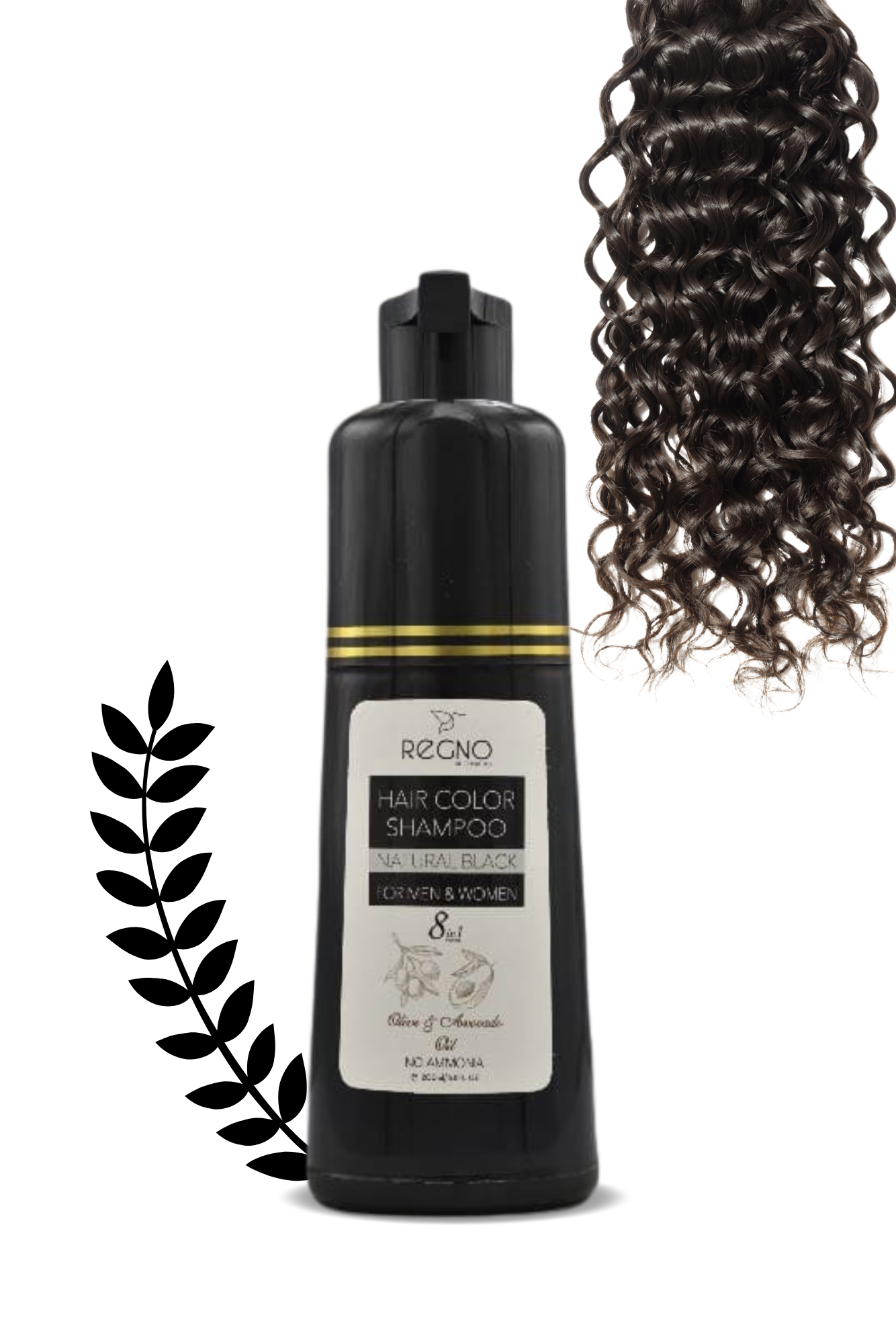 Hair Color Shampoo - Natural Black & Dark Brown - Sulphate & Ammonia Free (≈200ml) | Regno