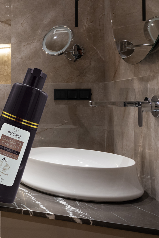 Hair Color Shampoo - Natural Black & Dark Brown - Sulphate & Ammonia Free (≈200ml) | Regno